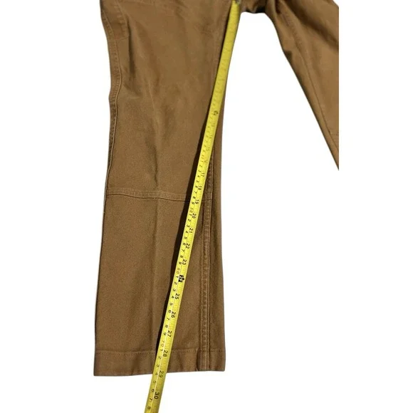 Taylor Stitch Canvas Camp Chore Pants Size 30 Tan Button Fly Men's Double Knee - Picture 12 of 14